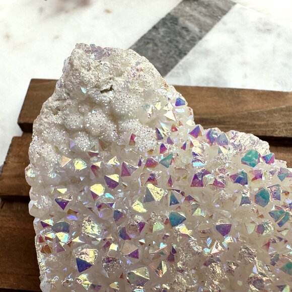 Gorgeous Angel Aura Quartz Heart Cluster - Picture 6 of 6